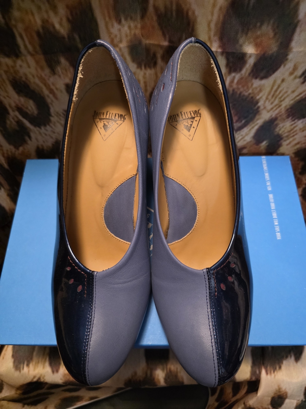 John Fluevog Lookout RAVISHING Two-Tone Heels - Size 7.5